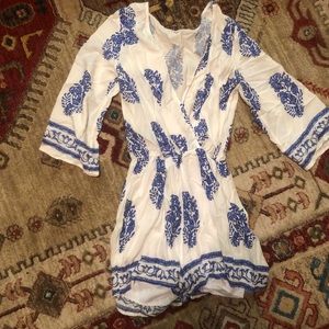 Agaci blue floral romper